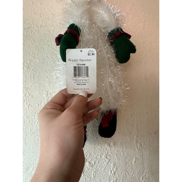 Holiday Time Santa Claus Floppy Figurine Decoration Fuzzy Beard & Mittens NWT - Picture 3 of 13